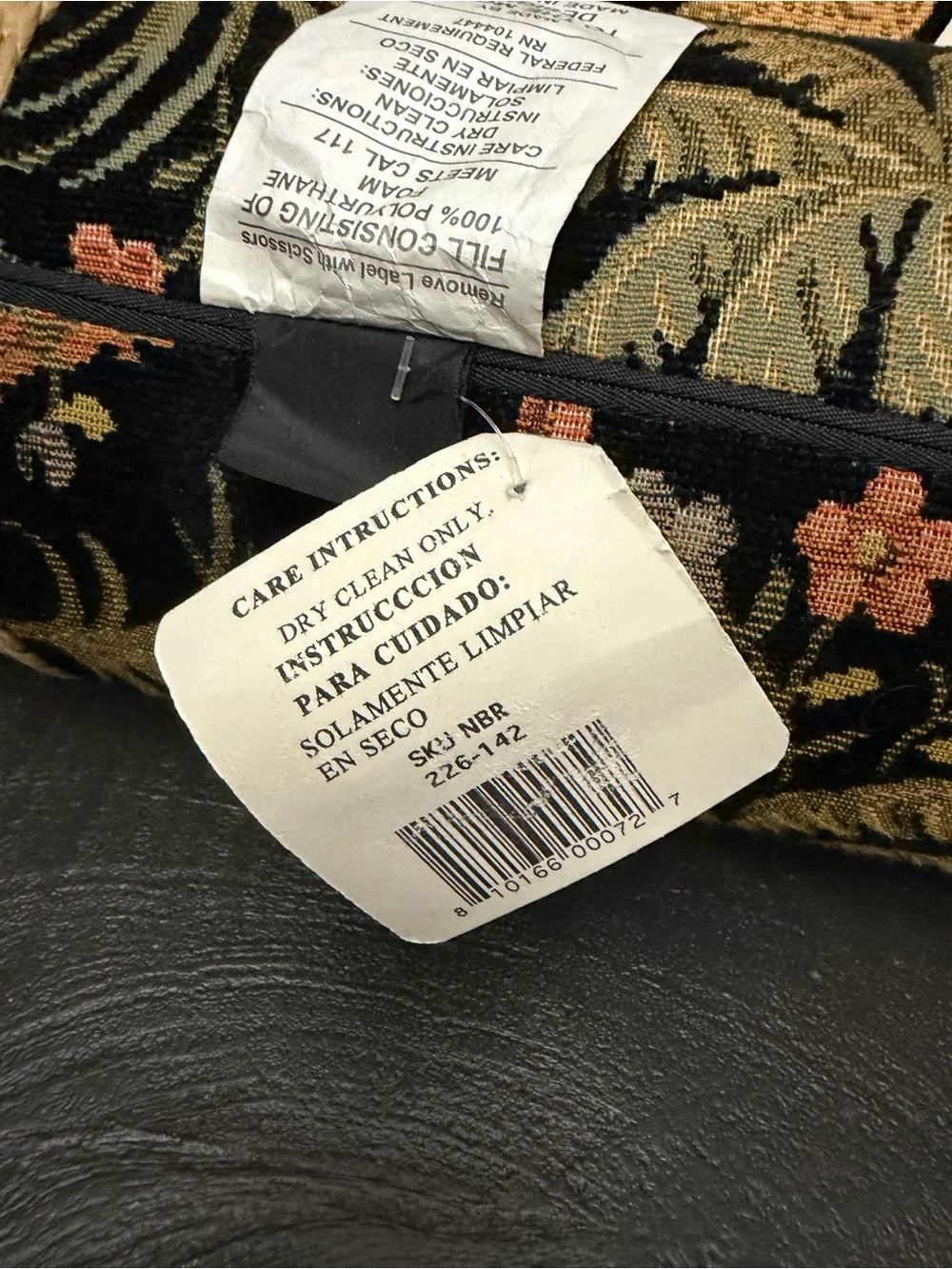 Set of Bolsters NWT Black Tropical Palm Jacquard Pillows
